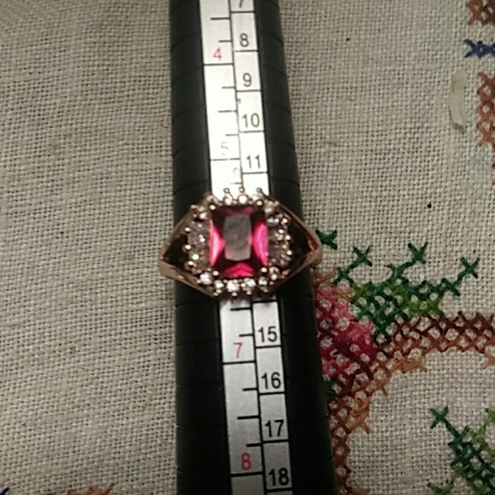 tourmaline pink in plated Rose gold